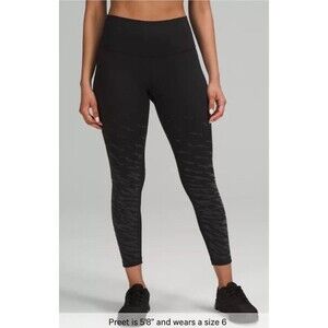 Lululemon Sz 10 Wunder Under Black High Rise Tight Leggings Women’s EUC